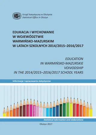 Powiększ obraz: Okładka publikacji Edukacja i wychowanie w województwie warmińsko-mazurskim w latach szkolnych 2014/2015–2016/2017