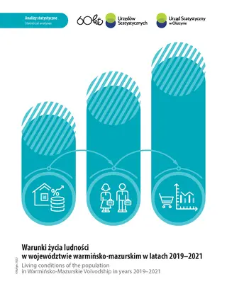 Powiększ obraz: Okładka publikacji Warunki życia ludności w województwie warmińsko-mazurskim w latach 2019–2021