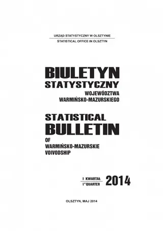 Powiększ obraz: Cover of the publication Statistical bulletin of Warmińsko-Mazurskie Voivodship – I quarter 2014