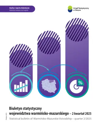 Powiększ obraz: Cover of the publication Statistical bulletin of Warmińsko-Mazurskie Voivodship – quarter 2/2025